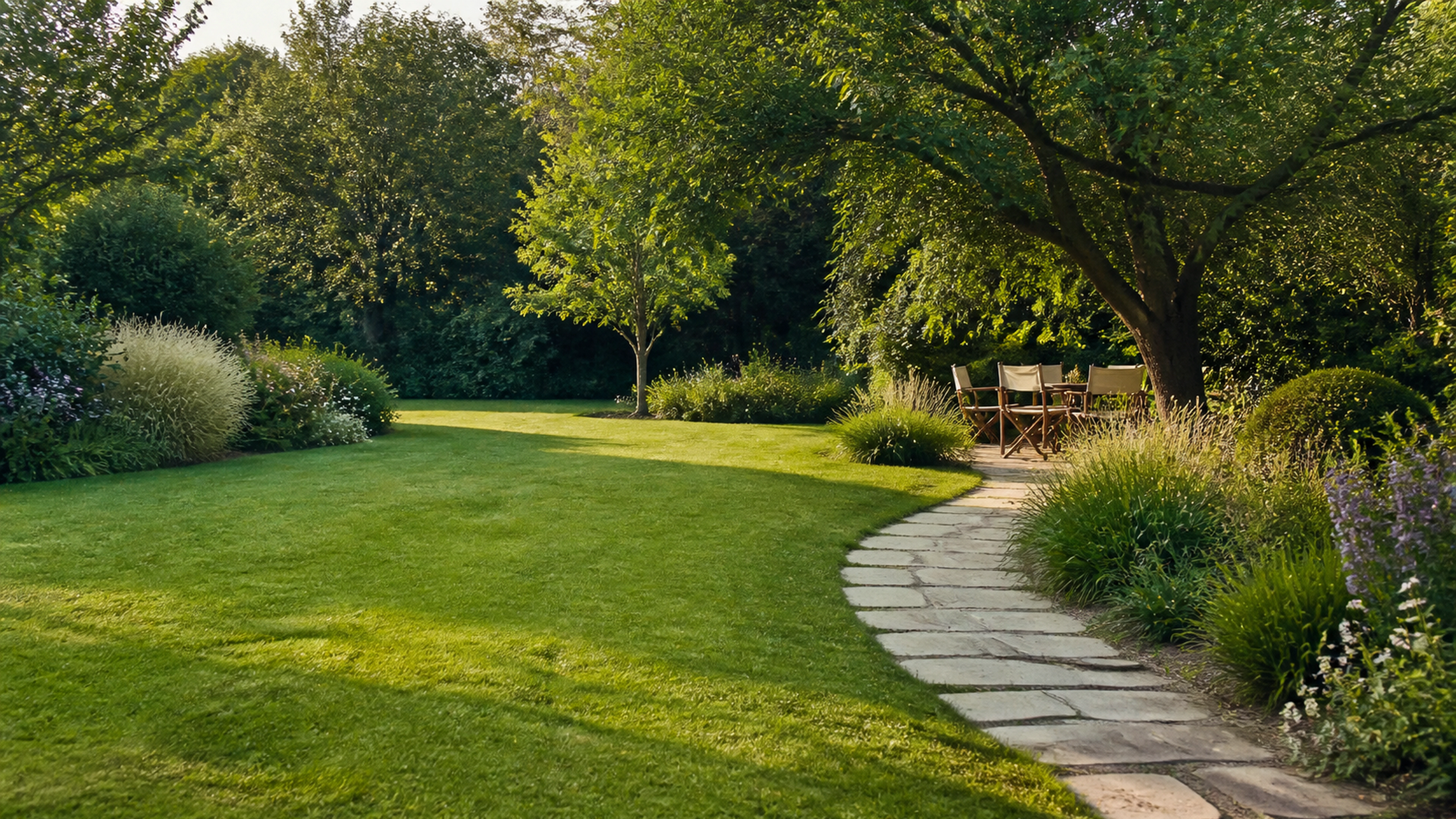 Illustration éditoriale pour l’article « Réussir l'aménagement de votre grand jardin avec élégance »